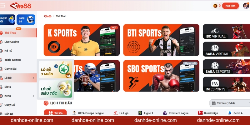 Chọn sảnh Lô Đề