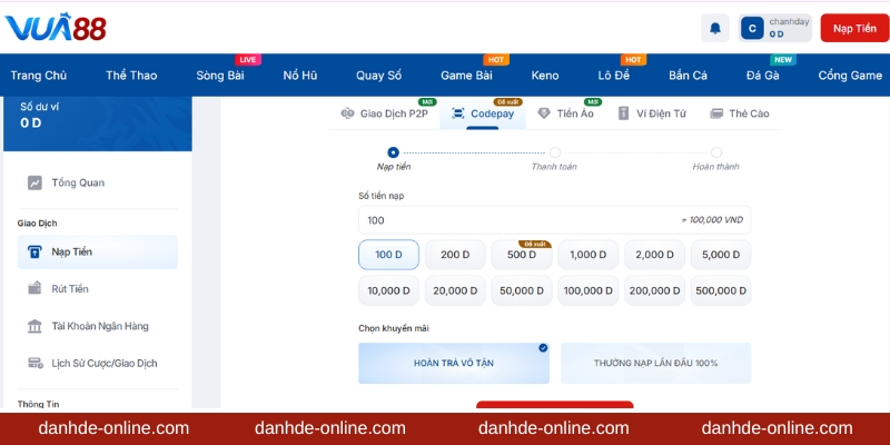 Giao dịch tài chính trong 2 phút