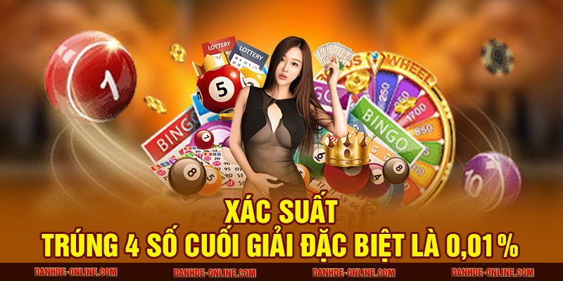 Xác suất trúng 4 số cuối giải đặc biệt là 0,01%